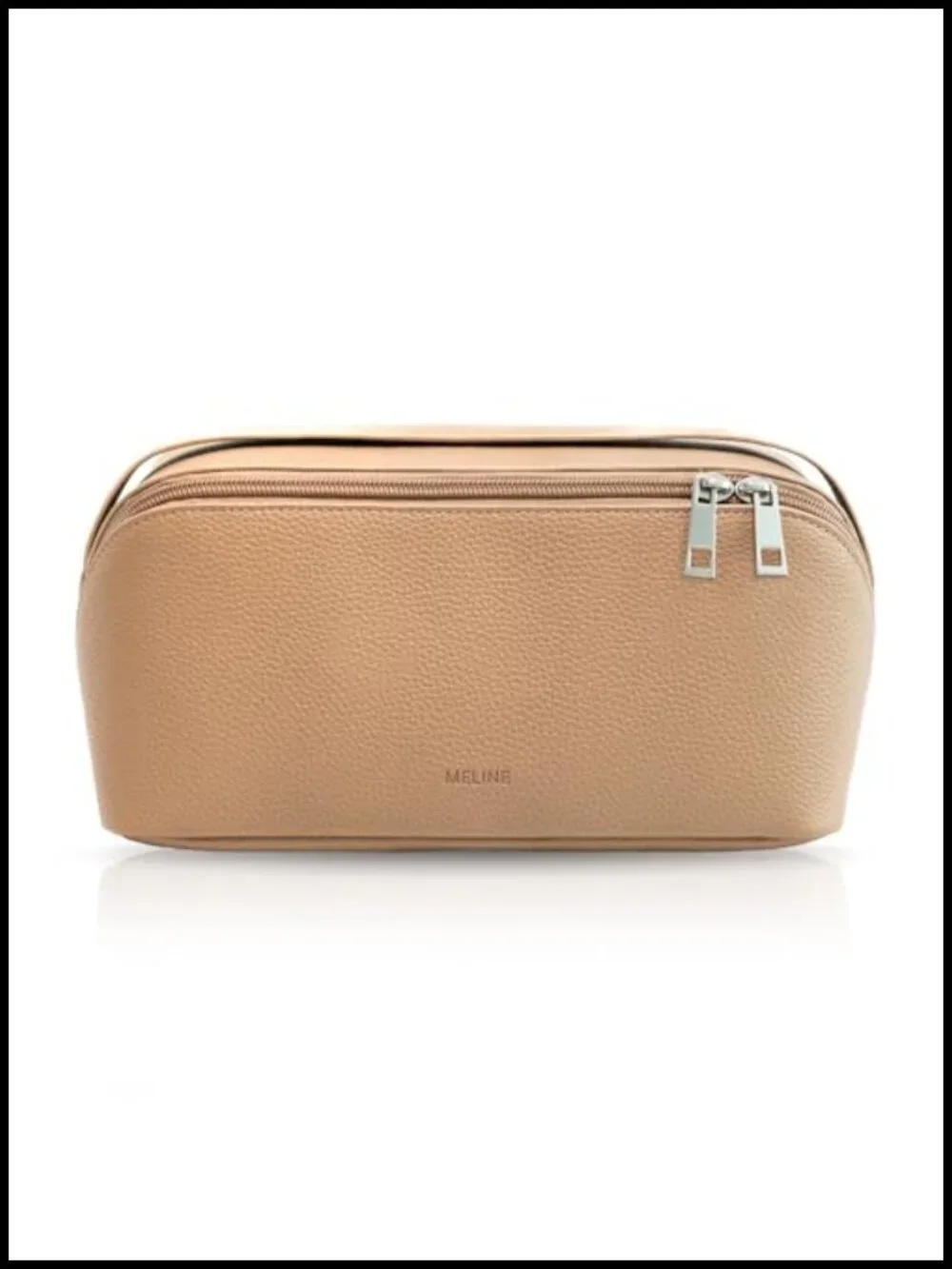 Large Capacity Travel Makeup Bag with Divider and Handle, Waterproof PU Leather